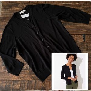 NEW LOFT Cardigan Sweater Button up Black SZ XXL